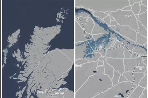 Map shows what parts of Glasgow would disappear under water if global temperatures rise by 2C ...