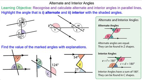 Alternate and Interior Angles in Parallel Lines - Mr-Mathematics.com