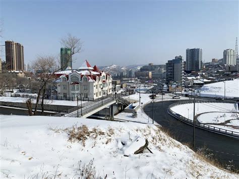 Vladivostok, Russia. View of the City from the Eagle Hills in Winter Stock Photo - Image of ...