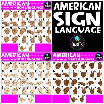 American Sign Language | ASL Clip Art Set {Educlips Clipart} by Educlips