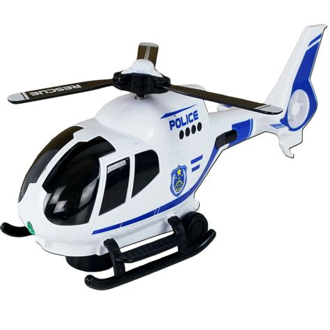 Children's Play Battery Operated Bump & Go Police Helicopter Toy, Led ...