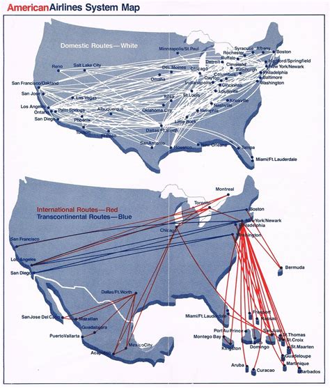 American Airlines January 15, 1980 Route Map | Route map, American ...