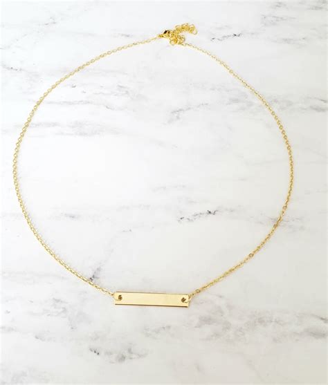 Gold Bar Necklace Gold Necklacedainty Gold Necklace Gold - Etsy