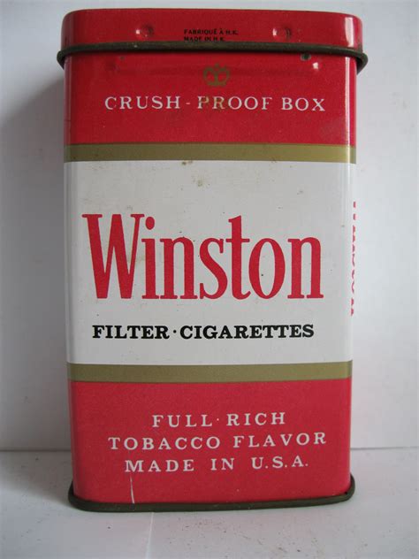 "WINSTON" Cigarette tin Vintage Canisters, Vintage Tins, Vintage Labels ...