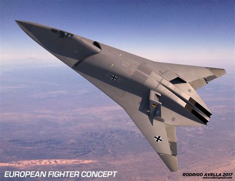 Concept for a next generation air dominance European fighter jet. Drawn in 3D Studio Max and ...