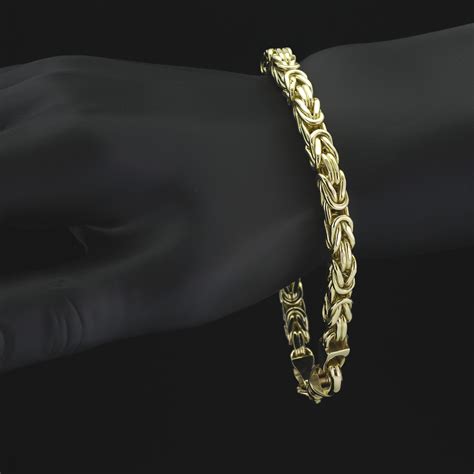 9ct Yellow Gold King Bracelet 9.5" 6mm - Britannia Jewellery