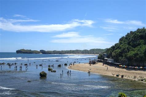 A Day in Beach at Gunung Kidul , Yogyakarta, Central Java, Indonesia, 5 ...