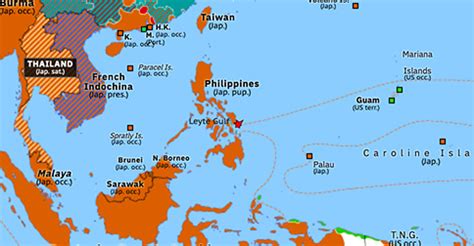 Battle of Leyte Gulf | Historical Atlas of Asia Pacific (23 October 1944) | Omniatlas