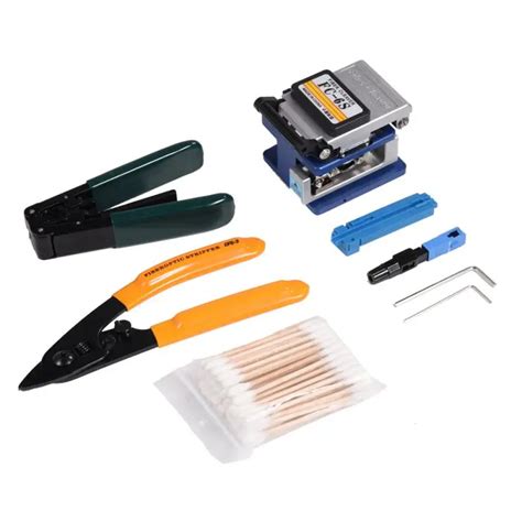 1 Set FTTH Splicing Splice Fiber Optic Stripping Tool Kit Set With ...