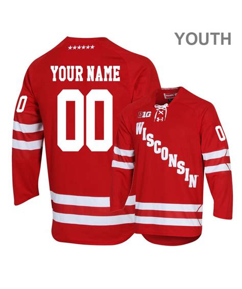 Custom Wisconsin Badgers Hockey Jerseys