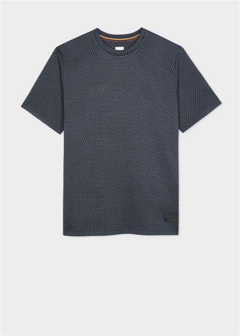 Men's Dark Blue Jacquard T-Shirt