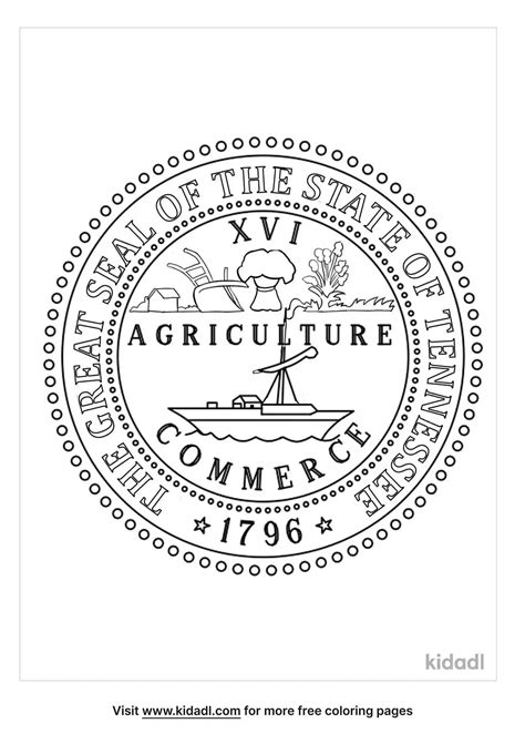 Free Tennessee State Seal Coloring Page | Coloring Page Printables | Kidadl