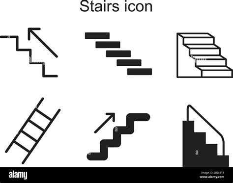 Stairs icon template black color editable. Stairs icon symbol Flat vector illustration for ...