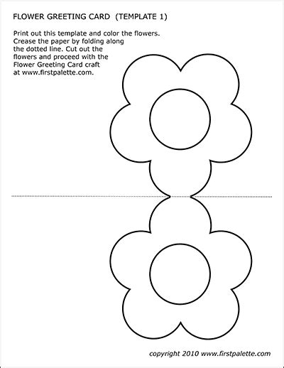 Flower Greeting Card Templates | Free Printable Templates & Coloring Pages | FirstPalette.com