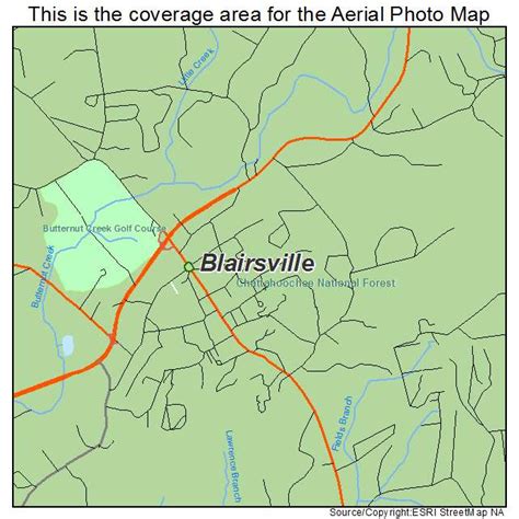 Aerial Photography Map of Blairsville, GA Georgia