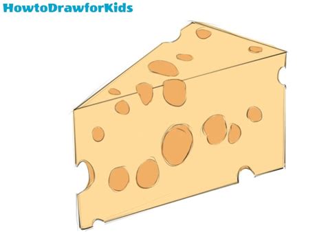 How to Draw a Cheese for Kids - Easy Drawing Tutorial