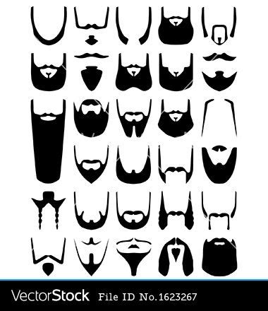 Beard silhouette, Beard vector, Silhouette vector