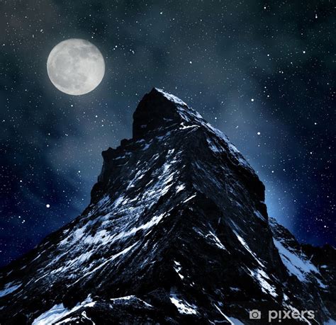 Wall Mural Matterhorn on night sky - PIXERS.HK