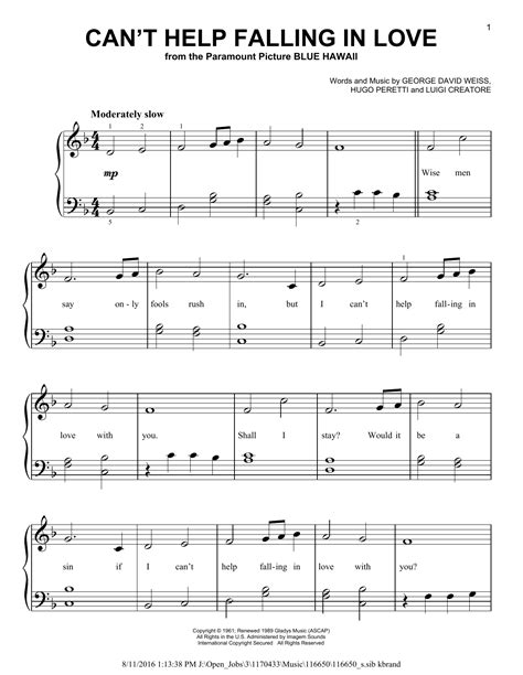 Can't Help Falling In Love | Sheet Music Direct