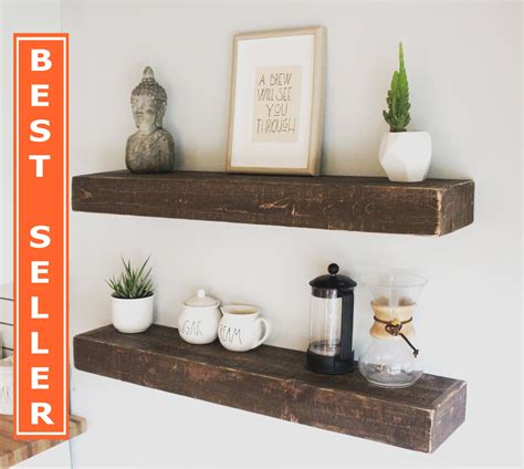 Floating Shelf, Solid Pine 2x6 Wood Fireplace Mantel, Wall Mount Rustic ...