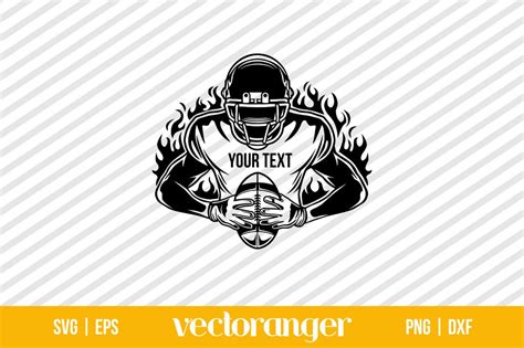 American Football Player Flames SVG | Vectoranger