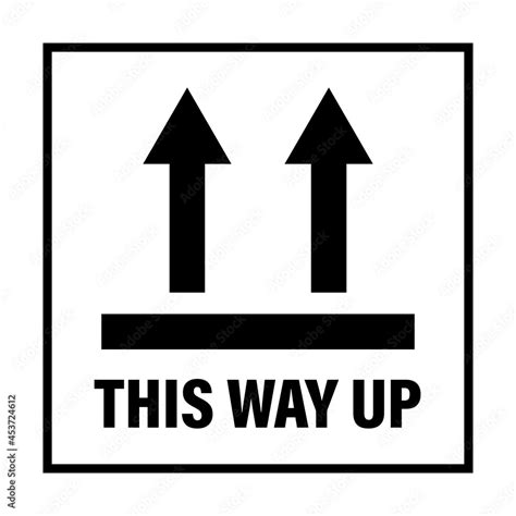 This way up package sticker icon vector. Upward packaging logo sign for graphic design, logo ...