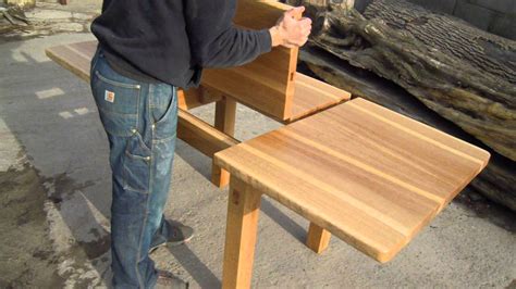 Butterfly leaf extending Oak dining table - YouTube