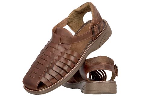 Men's Traditional Hand Woven Mexican Huaraches Genuine Leather Brown Sandals | eBay