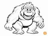 Gorilla Coloring Page For Kids  Free Printable pages sketch template