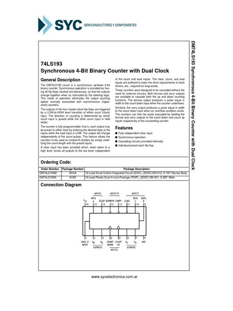 74LS193 | PDF | Electrical Circuits | Electrical Engineering