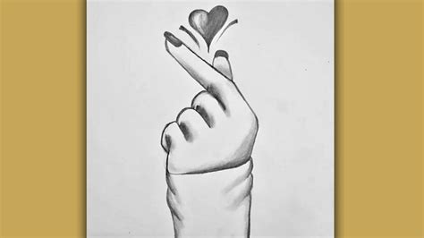 Tumblr Korean Heart Drawing - Girl Hand Holding Love Icon - Easy ...