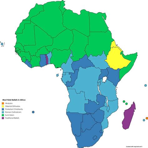 Detailed map of the religions of Africa : MapPorn