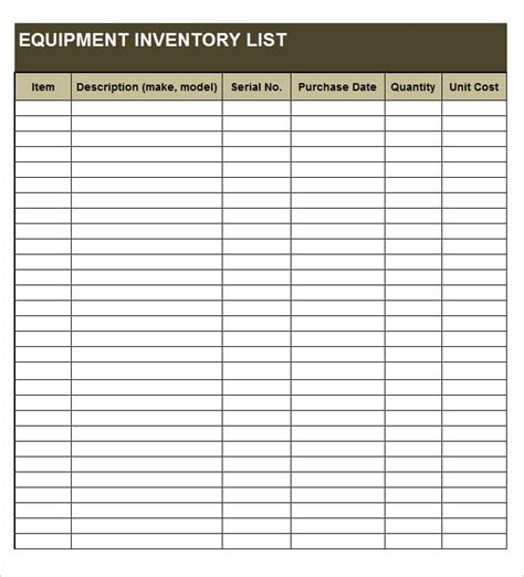 Equipment Inventory Template - 16 Free Word, Excel, PDF Documents ...