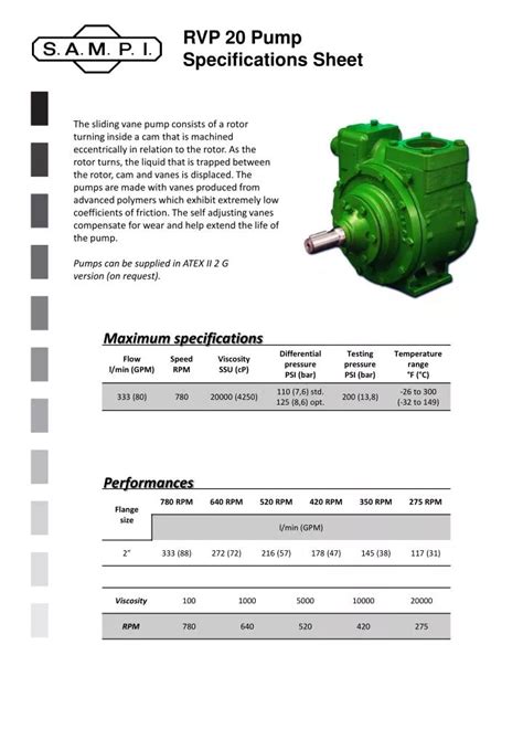 PPT - RVP 20 Pump Specifications Sheet PowerPoint Presentation, free ...