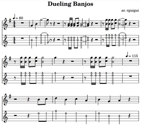 Dueling Banjo Guitar Chords