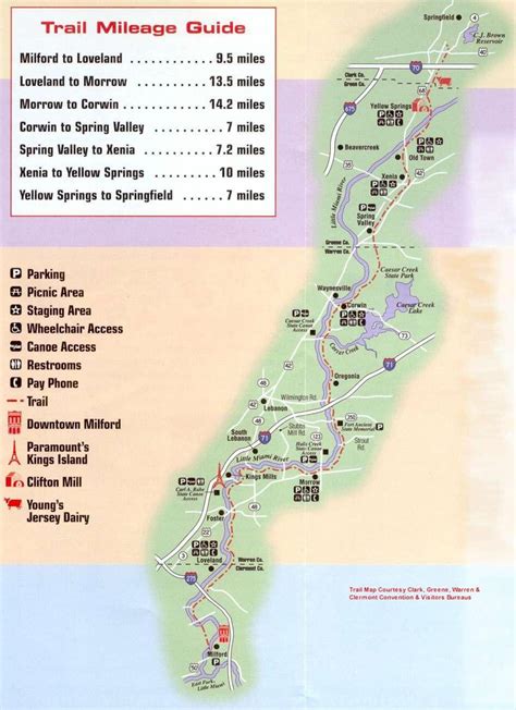 Little Miami bike trail map - Little Miami scenic trail map (Florida - USA)