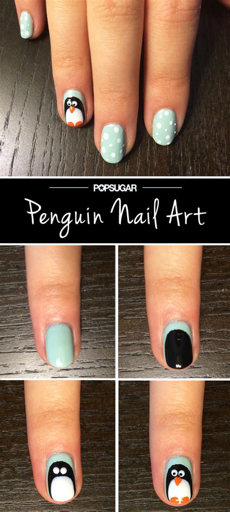 Penguin Nail Art Tutorial | POPSUGAR Beauty