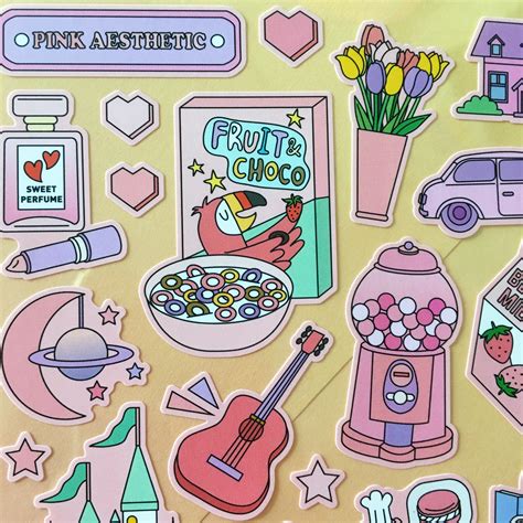 Korean aesthetic stickers | Aesthetic stickers, Pink aesthetic, Korean ...