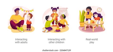 Toddlers Social Emotional Skills Isolated Cartoon Stock Vector (Royalty Free) 2206847139 ...