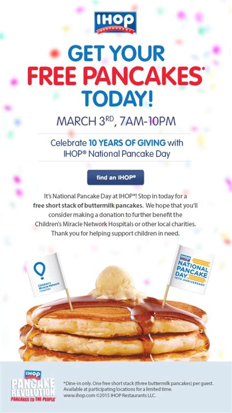 National Pancake Day March 3rd - FREE Pancakes at IHOP!!!