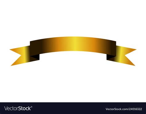 Gold ribbon logo icon Royalty Free Vector Image