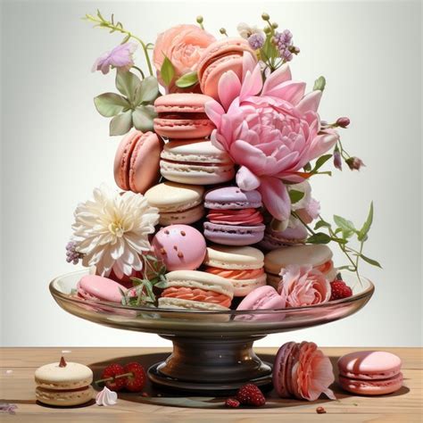 Premium AI Image | Watercolor Clipart Pastel Macaron Tower