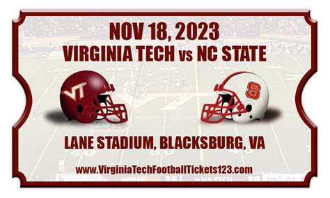 Virginia Tech Hokies vs NC State Wolfpack Football Tickets | 11/18/23