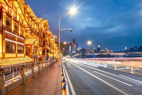 Premium Photo | Night view of Chongqing Hongyadong Street