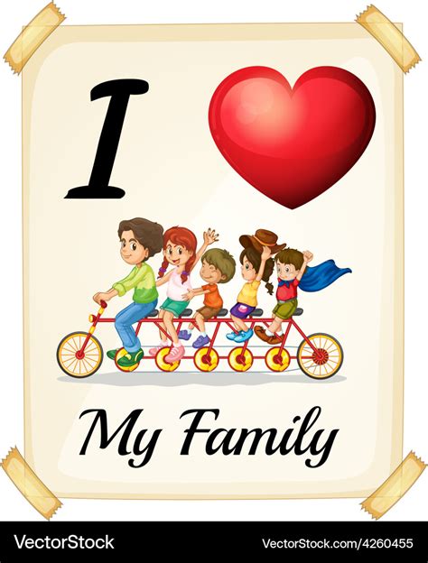 I love my family Royalty Free Vector Image - VectorStock