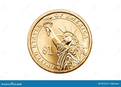 Dollar coin isolated stock image. Image of currency, finance - 2072373