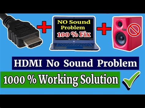 HDMI No Sound Problem Solution when Hdmi cable connected but No sound ...