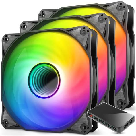 Buy Antec RGB Fans 120mm, Compatible For Desktop , RGB Case Fans, PC Fans, 3-pin 5V Addressable ...