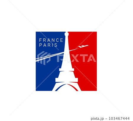 Paris Eiffel tower on France flag, French...のイラスト素材 [103467444] - PIXTA