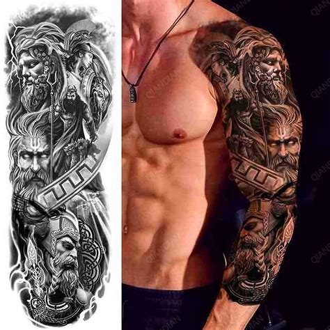 1pc-Men-Full-Arm-Waterproof-Temporary-Tattoos-Stickers-Arm-Cool-Art-Big-Hipster-Goddess-Bible ...